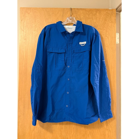 Columbia Other - Columbia PFG Omni-Shield Vented Fishing Shirt Blue Long Sleeve Men's Large